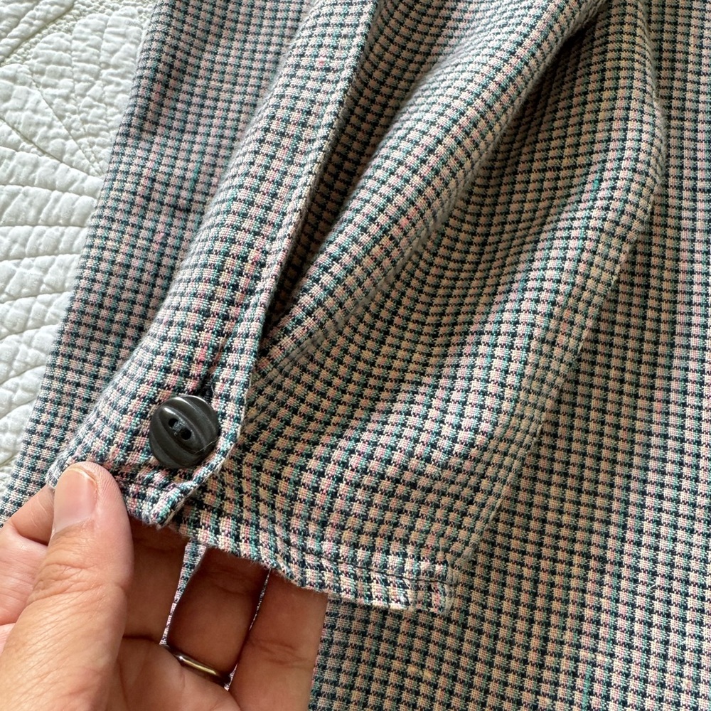 Flax Women’s Oversized Black and White Checkered Shirt- Size L - Picture 13 of 14